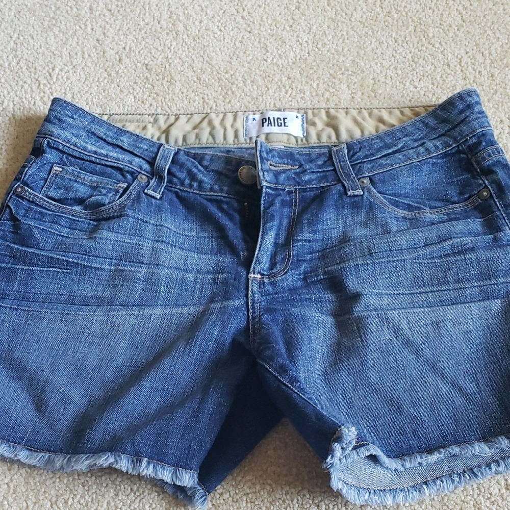 PAIGE Classic Indigo Denim Shorts